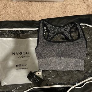 NVGTN black speckled snakeskin eclipse seamless bra